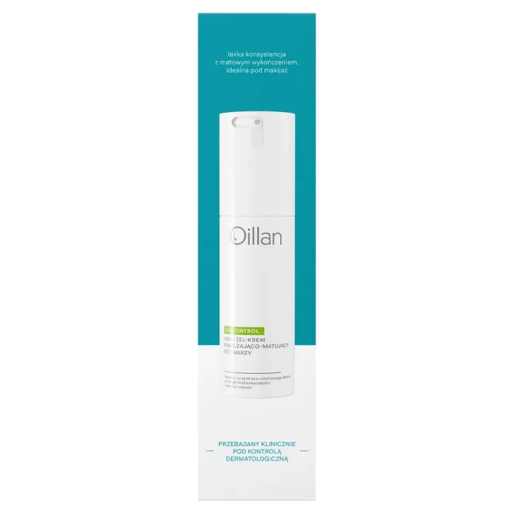 Oillan Oil Control lekki żel-krem nawilżająco-matujący do twarzy dla skóry mieszanej i tłustej 50 ml