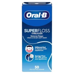 Oral-B Superfloss Threader nić dentystyczna do aparatu ortodontycznego oraz implantów 50 sztuk