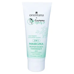 Orientana x Czytamy Etykiety.pl maseczka oczyszczająca i łagodząca 2w1 z kompleksem 4 glinek 75 ml