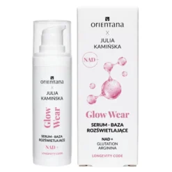 Orientana x Julia Kamińska Longevity Code Glow Wear NAD+ serum-baza rozświetlająca skóra zmęczona, poszarzała i pozbawiona blasku 30 ml