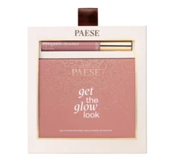 Paese Double Glow Look zestaw prezentowy do makijażu tusz do rzęs 2w1 Eyegasm Double Serum Mascara 9 ml + paleta do twarzy i oczu Get The Glow Look 16 g