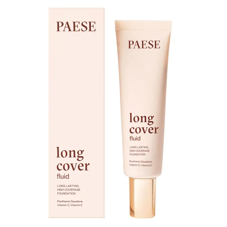 Paese Long Cover Fluid długotrwały podkład z mocnym kryciem w tubce 1.0W Light Beige 30 ml