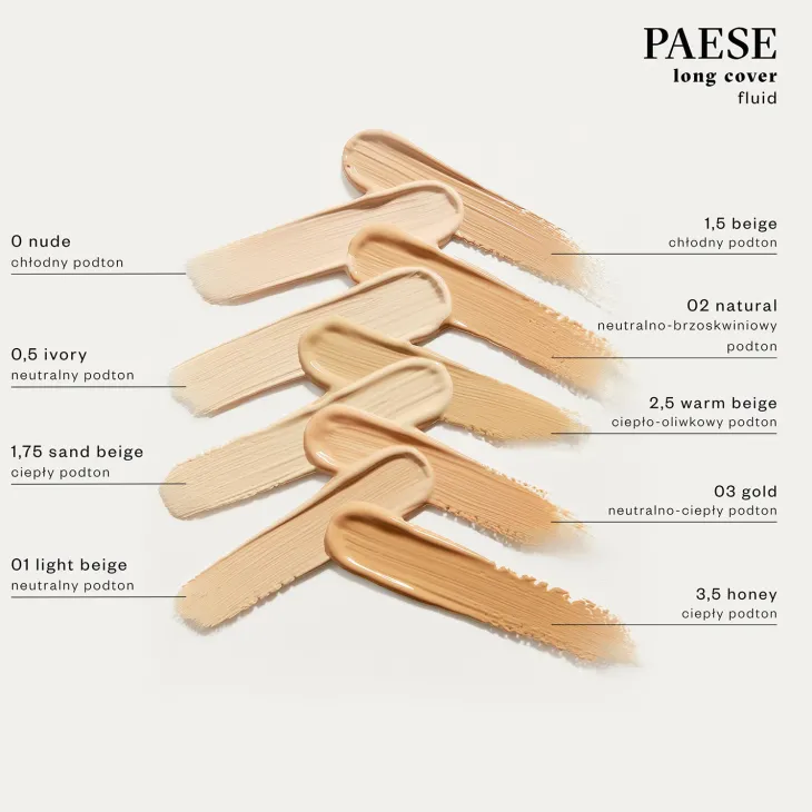 Paese Long Cover Fluid kremowy podkład kryjący do twarzy nowa formuła 03 Golden Beige 30 ml