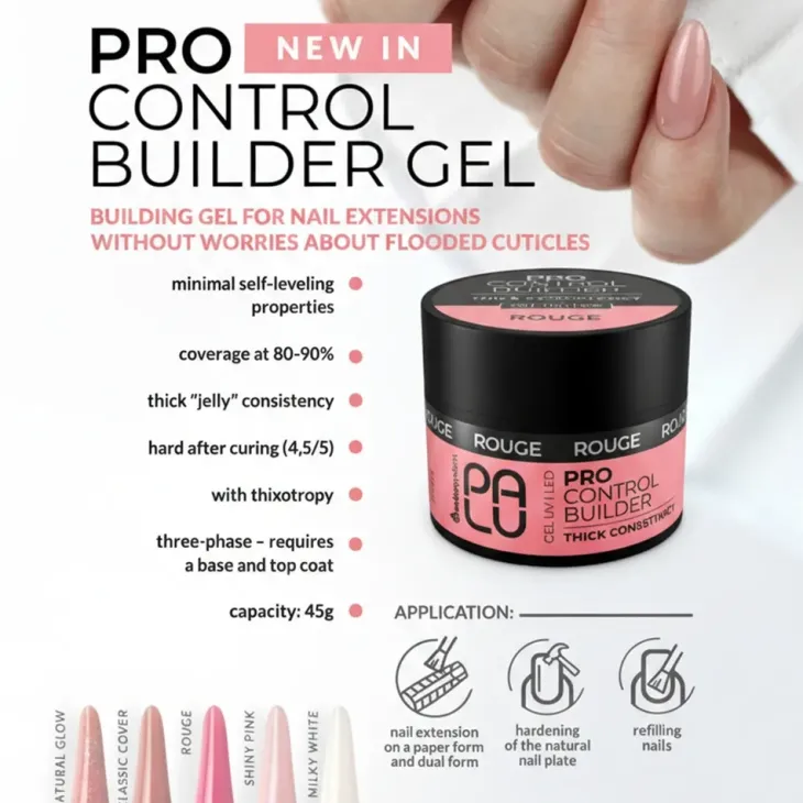 PALU PRO Control Builder Thick żel budujący UV/LED do paznokci UV/LED French Pink 45 g