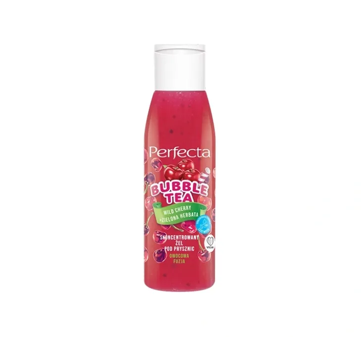Perfecta Bubble Tea żel pod prysznic Wild Cherry zielona herbata mini 100g