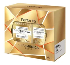 Perfecta Ceramedica Pep-3 zestaw do pielęgnacji twarzy krem na dzień i na noc 60+ + krem pod oczy