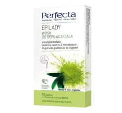 Perfecta Epilady wosk do depilacji ciała w paskach Matcha & Olej z Migdałów 12 sztuk