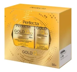 Perfecta Gold Q10 zestaw do pielęgnacji twarzy krem na dzień i na noc 50+ + krem pod oczy