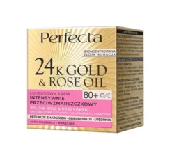 Perfecta Gold&Rose luksusowy krem przeciwzmarszczkowy na dzień i na noc 80+ 50ml