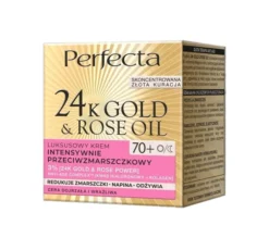 Perfecta Gold&Rose luksusowy krem przeciwzmarszczkowy na dzień i na noc 70+ 50ml
