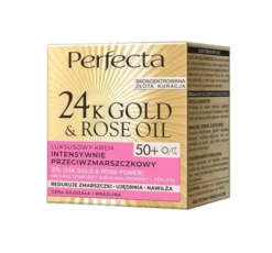 Perfecta Gold&Rose luksusowy krem przeciwzmarszczkowy na dzień i na noc 50+ 50ml