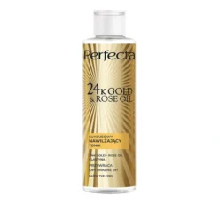 Perfecta 24K Gold & Rose Oil luksusowy nawilżający tonik do twarzy 200ml