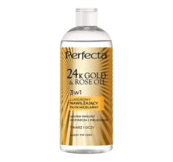 Perfecta 24K Gold & Rose Oil luksusowy nawilżający płyn micelarny 3w1 400ml