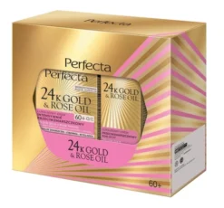 Perfecta 24k Gold & Rose Oil zestaw do pielęgnacji twarzy krem do twarzy 60+ + krem pod oczy