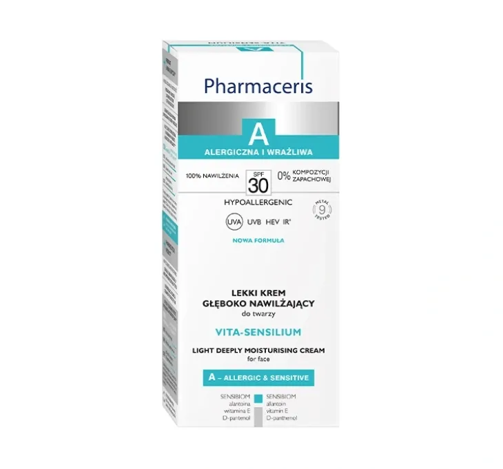 Pharmaceris A Vita Sensilium lekki krem głęboko nawilżający do twarzy SPF30 50 ml