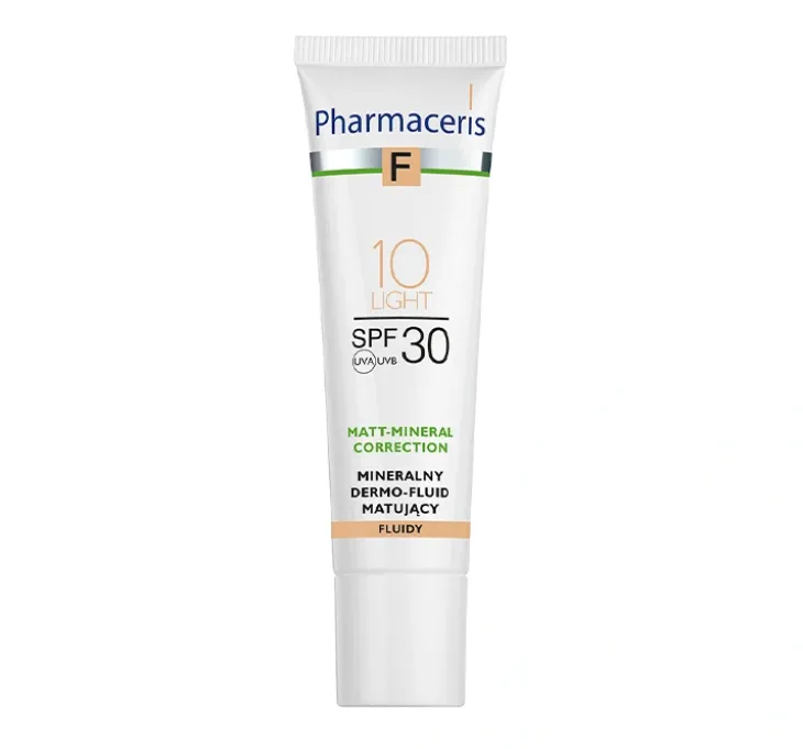 Pharmaceris F Matt Mineral Correction mineralny dermo fluid matujący SPF30 10 Light 30 ml