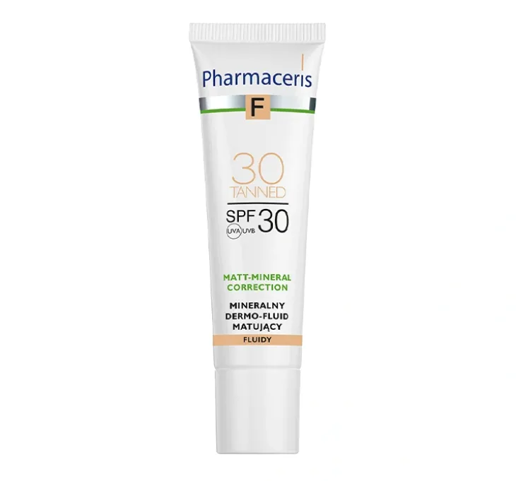 Pharmaceris F Matt Mineral Correction mineralny dermo fluid matujący SPF30 30 Tanned 30 ml