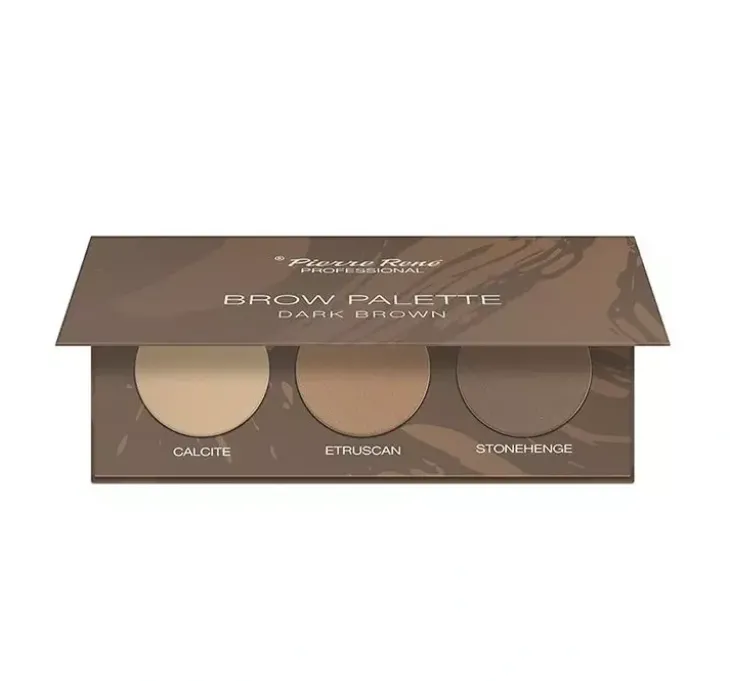 Pierre Rene Brow Palette paleta cieni do brwi Dark Brown 3x1,3g