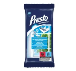 Presto nawilżane ściereczki do szyb i luster 30 sztuk