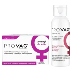 ProVag specjalistyczna emulsja do higieny intymnej 40 ml + suplement diety probiotyk dla kobiet 20 kapsułek