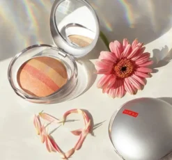 Pupa Milano Luminys Baked All Over rozświetlający puder do twarzy 01 Stripes Rose 9g