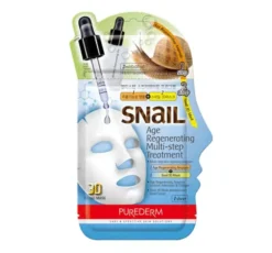 PUREDERM SNAIL KOREAŃSKA MASECZKA NA TKANINIE PRZECIWSTARZENIOWA ZE ŚLUZEM ŚLIMAKA 1 SZTUKA