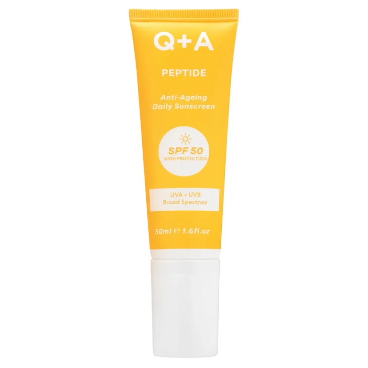 Q+A Peptide przeciwzmarszczkowy krem przeciwsłoneczny SPF50 do twarzy z peptydami 50 ml