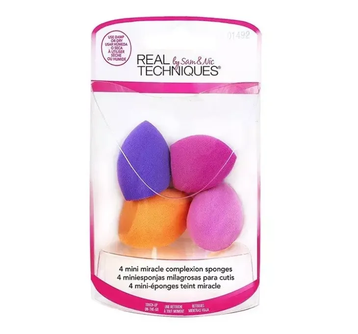 REAL TECHNIQUES MINI MIRACLE COMPLEXION 4 MINI GĄBECZKI DO MAKIJAŻU