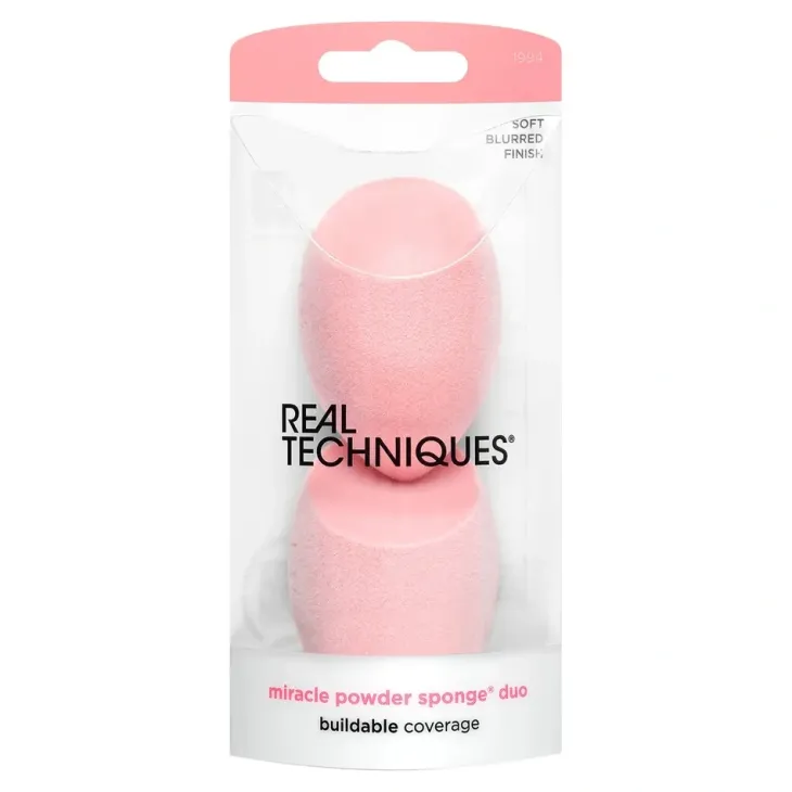Real Techniques Miracle Powder Sponge Duo gąbka do kosmetyków w pudrze 2 sztuki
