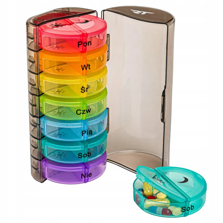 Rea Tape tygodniowy organizer na leki cylinder Czarny