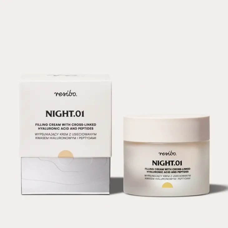 Resibo Night.01 wypełniający krem z usieciowanym kwasem hialuronowym i peptydami 50 ml