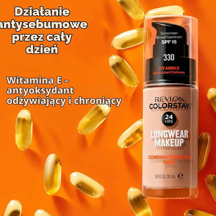 Revlon Colorstay podkład z witaminą E do cery tłustej i mieszanej SPF15 180 Sand Beige 30 ml