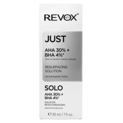 Revox B77 Just AHA 30% + BHA 4% Resurfacing Solution złuszczający peeling do twarzy z kwasami AHA i BHA 30 ml