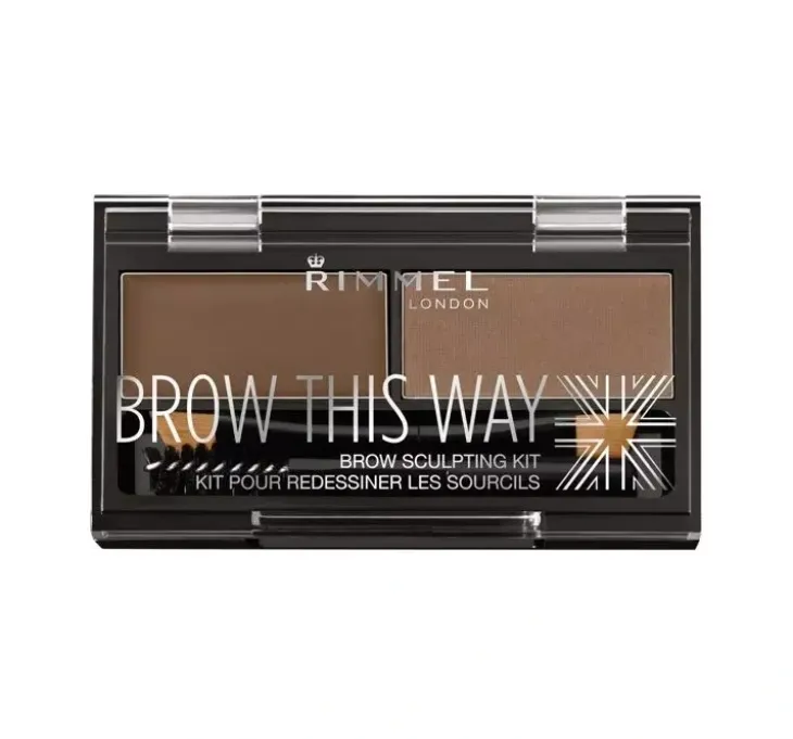 Rimmel Brow This Way zestaw do stylizacji brwi 002 Medium Brown 1,1g