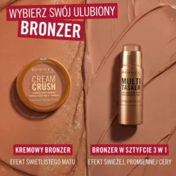 Rimmel Cream Crush bronzer do twarzy z efektem świetlistego matu 001 Chai Latte 8,5 g