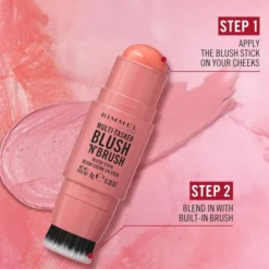 Rimmel Multi Tasker Blush 'N' Brush kremowy róż w sztyfcie 100 Cotton Candy 8 g