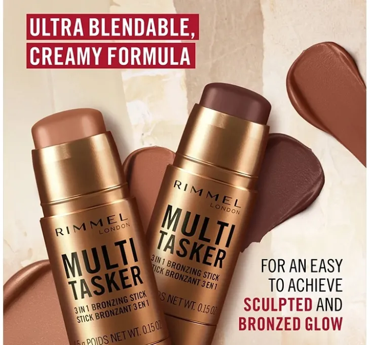 Rimmel Multi Tasker rozświetlający bronzer w sztyfcie 002 Medium 4,5g