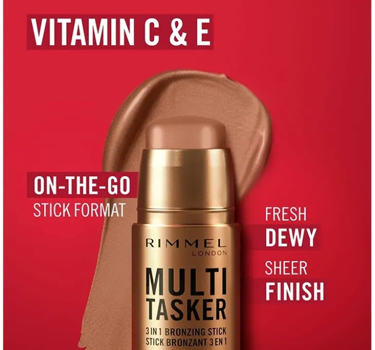Rimmel Multi Tasker rozświetlający bronzer w sztyfcie 002 Medium 4,5g
