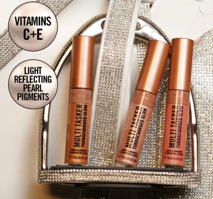 Rimmel Multi-Tasker Turbocharged Glow rozświetlający bronzer w płynie 009 Bougie Girl 10 ml