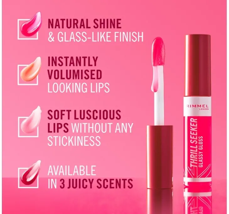 Rimmel Thrill Seeker błyszczyk do ust z aplikatorem 350 Pink to The Berry 10ml