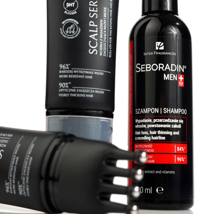 Seboradin Men Forte Scalp Serum wcierka z masażerem zagęszczająca włosy i brodę 100 ml