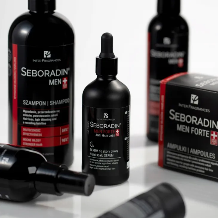 Seboradin Men Forte Scalp Serum wcierka z masażerem zagęszczająca włosy i brodę 100 ml