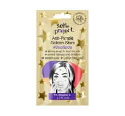 Selfie Project Anti-Pimple Golden Stars hydrokoloidowe plastry punktowe złote gwiazdki przeciw wypryskom #StopSpots 16 sztuk