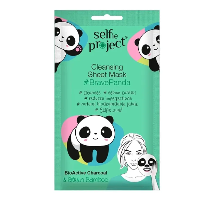 SELFIE PROJECT CLEANSING BRAVE PANDA MASECZKA W PŁACHCIE DO TWARZY1 SZTUKA