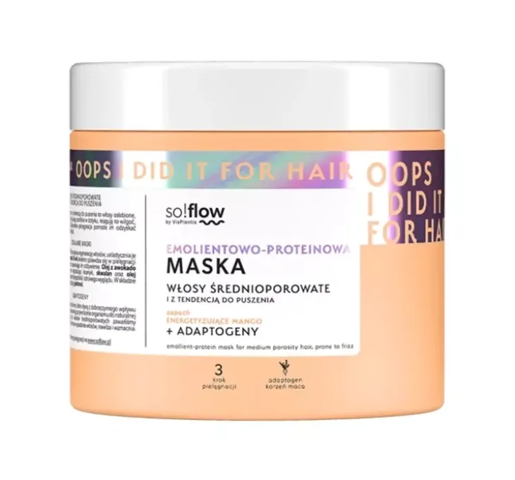 So!Flow Emolientowo-Proteinowa maska do włosów średnioporowatych 400ml