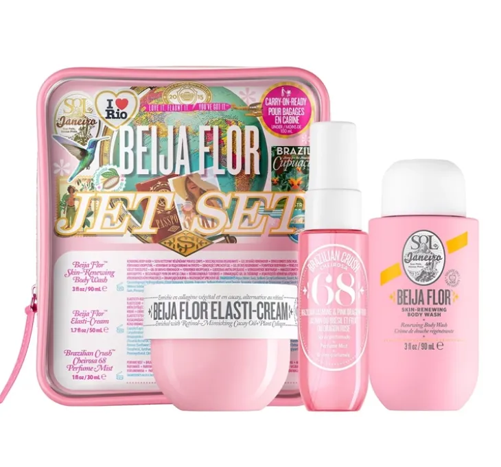 Sol de Janeiro Beija Flor Jet Set żel pod prysznic 90 ml + krem do ciała 50 ml + spray 30 ml