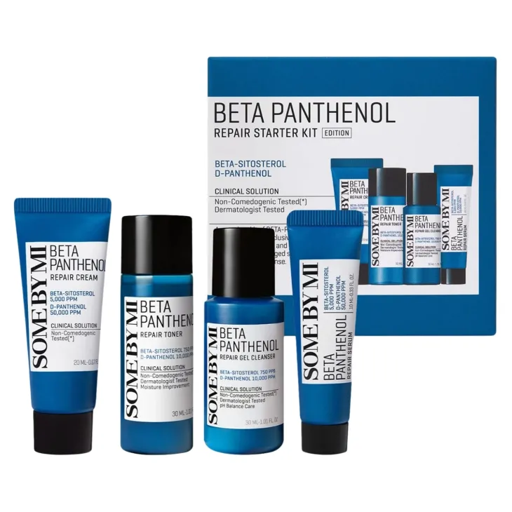 Some By Mi Beta Panthenol Repair Starter Kit zestaw kosmetyków do pielęgnacji żel 30 ml + tonik 30 ml + serum 10 ml + krem 20 g