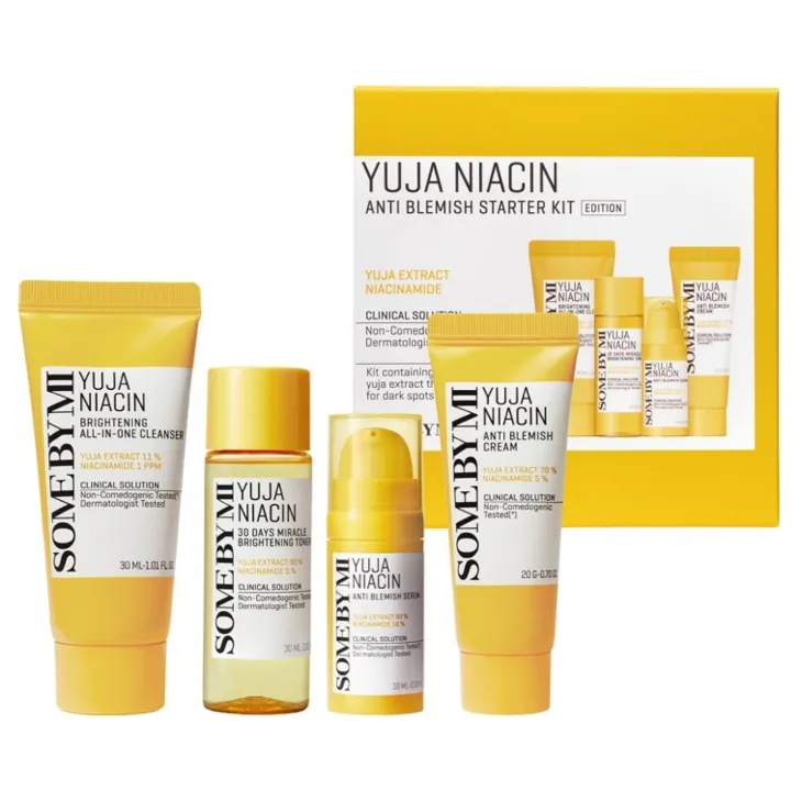 Some By Mi Yuja Niacin Anti Blemish Starter Kit zestaw kosmetyków do pielęgnacji żel 30 ml + tonik 30 ml + serum 10 ml + krem 20 g