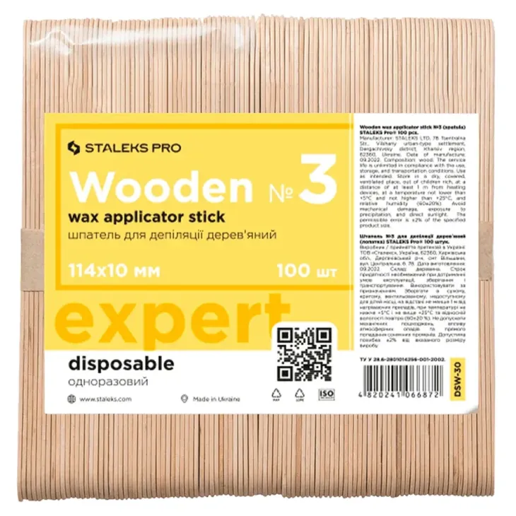 Staleks Pro Wooden 3 drewniana szpatułka do depilacji 100 sztuk