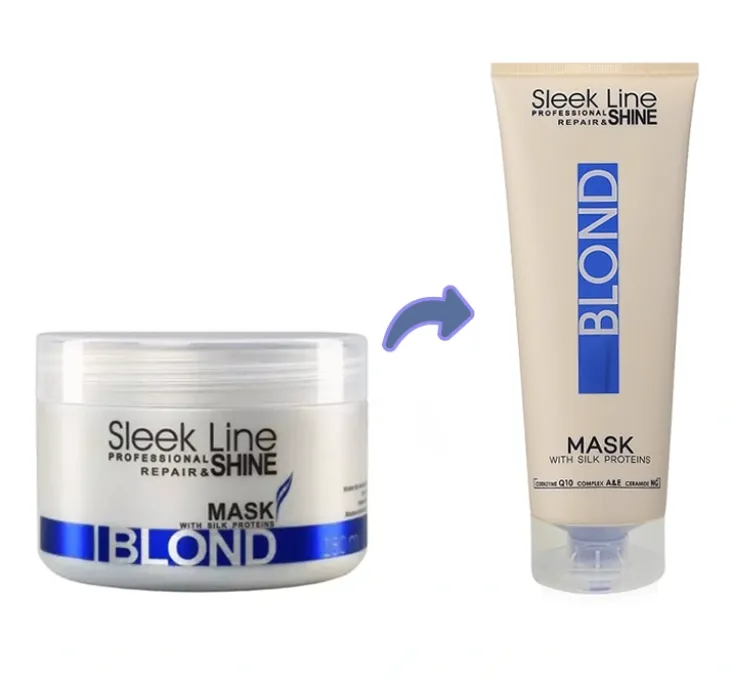 Stapiz Sleek Line blond maska do włosów blond siwych i rozjaśnianych z jedwabiem 250ml